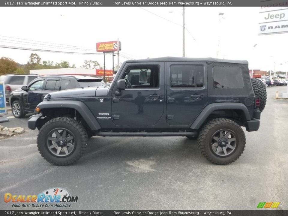 2017 Jeep Wrangler Unlimited Sport 4x4 Rhino / Black Photo #2