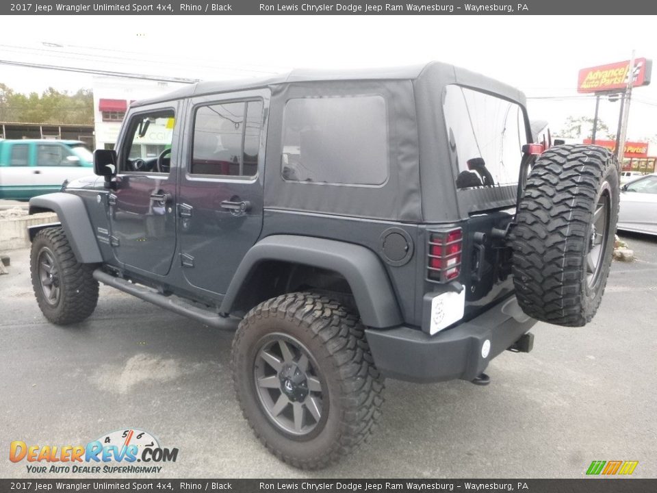 2017 Jeep Wrangler Unlimited Sport 4x4 Rhino / Black Photo #3