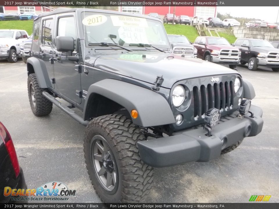 2017 Jeep Wrangler Unlimited Sport 4x4 Rhino / Black Photo #10