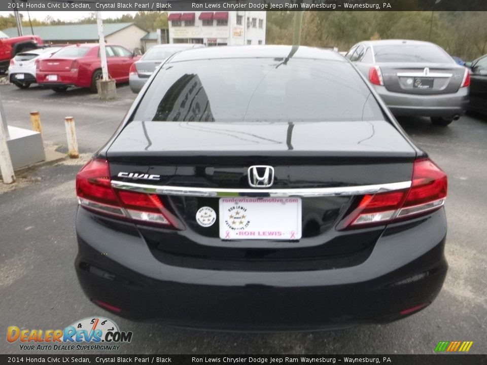 2014 Honda Civic LX Sedan Crystal Black Pearl / Black Photo #4