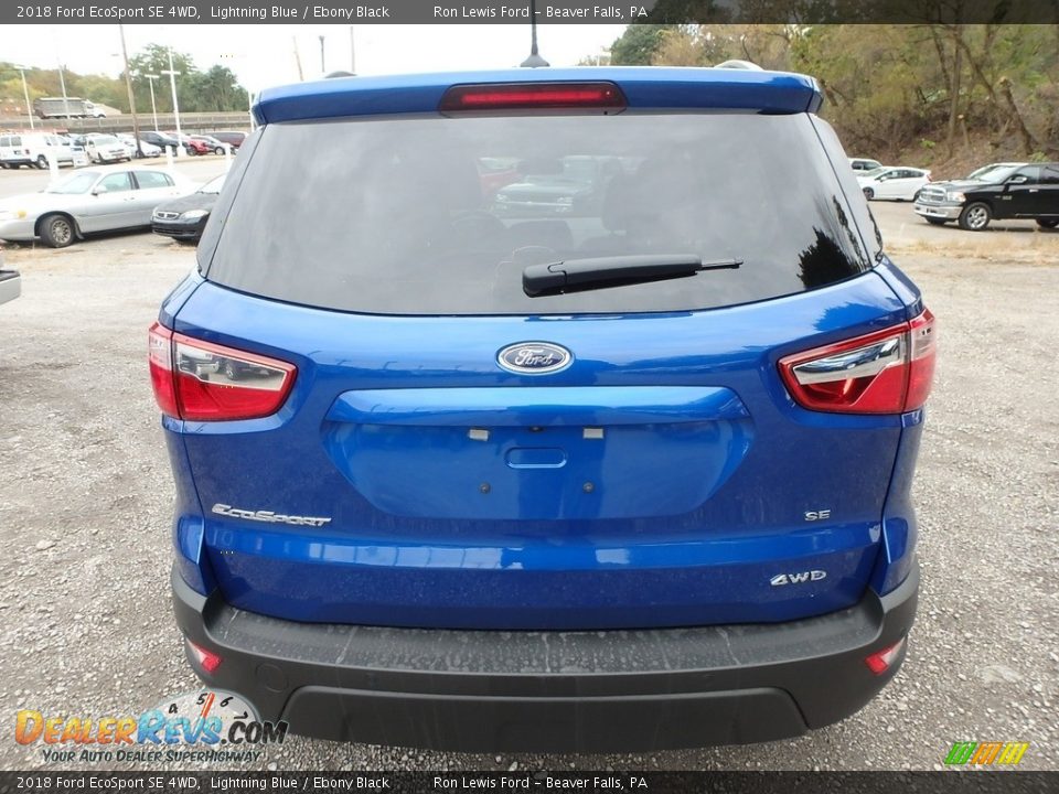 2018 Ford EcoSport SE 4WD Lightning Blue / Ebony Black Photo #4