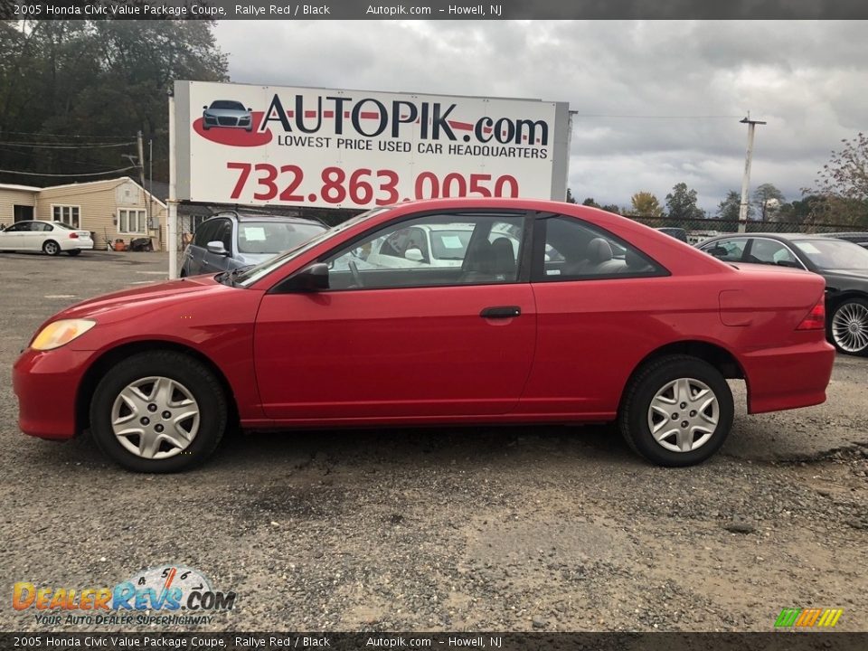 2005 Honda Civic Value Package Coupe Rallye Red / Black Photo #2