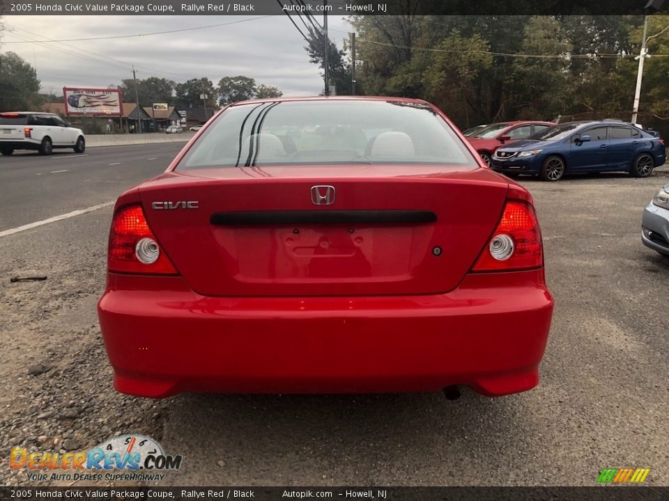 2005 Honda Civic Value Package Coupe Rallye Red / Black Photo #3