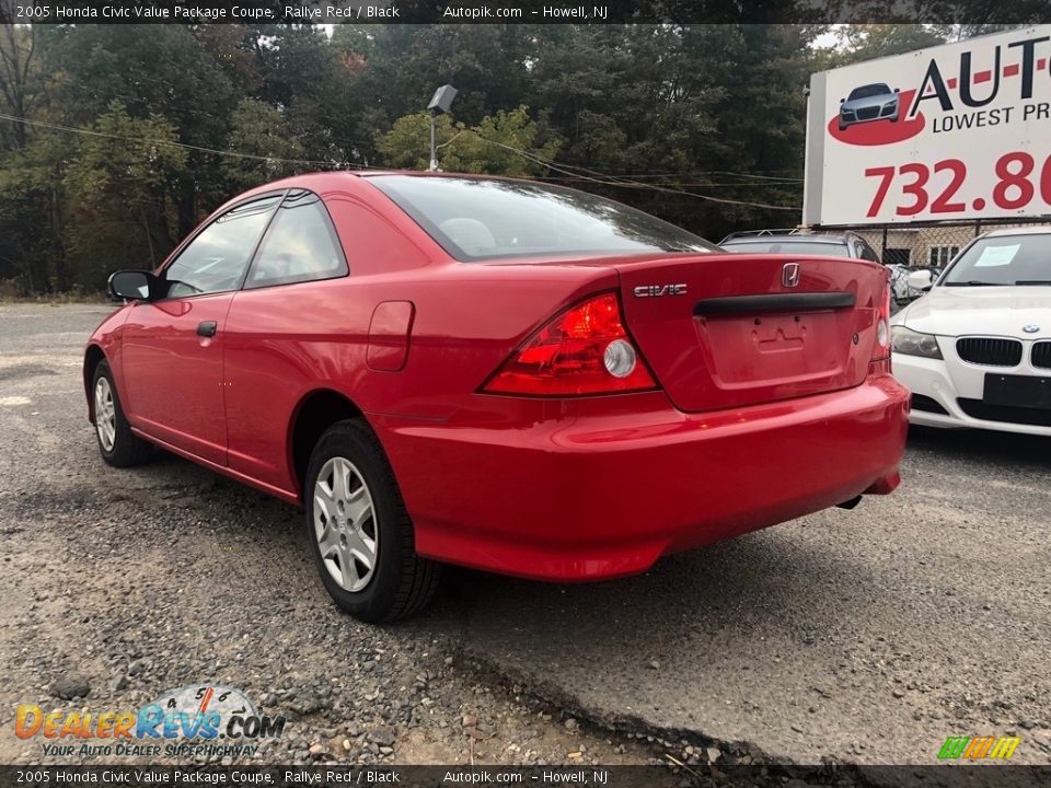 2005 Honda Civic Value Package Coupe Rallye Red / Black Photo #4