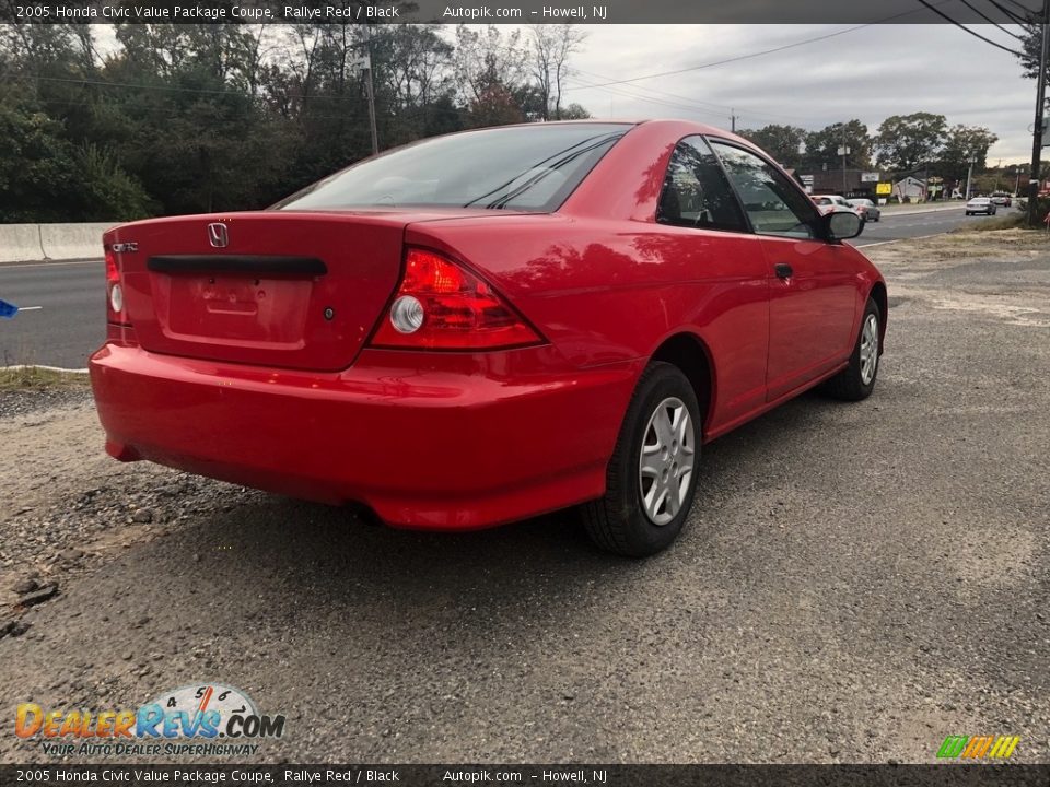 2005 Honda Civic Value Package Coupe Rallye Red / Black Photo #5