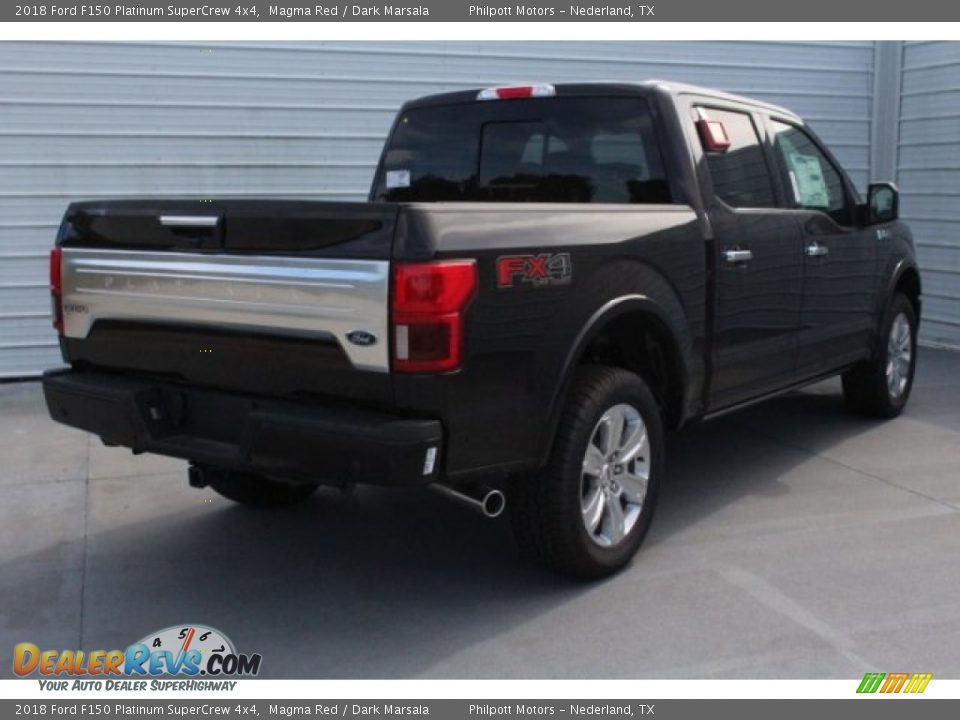 2018 Ford F150 Platinum SuperCrew 4x4 Magma Red / Dark Marsala Photo #10