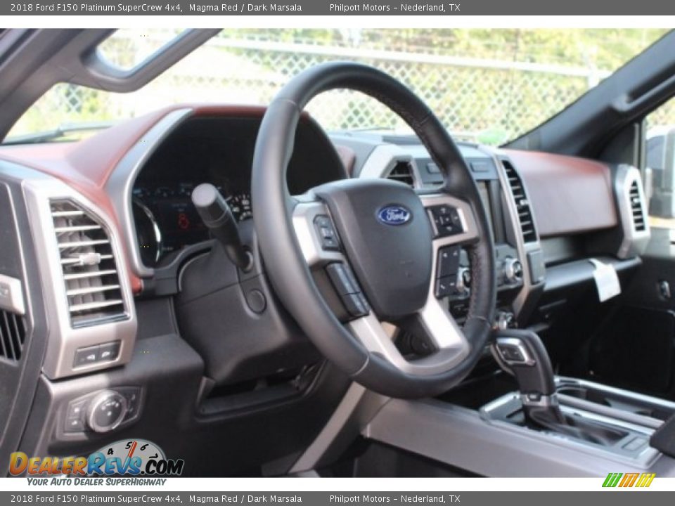 2018 Ford F150 Platinum SuperCrew 4x4 Magma Red / Dark Marsala Photo #14