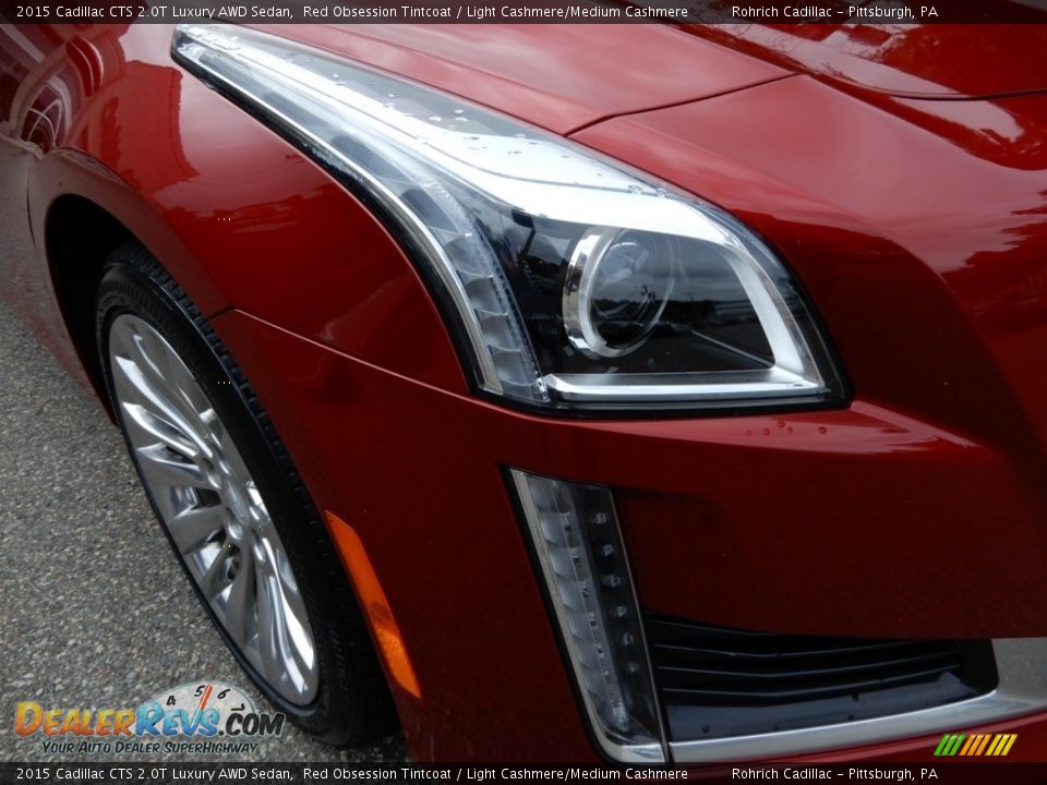 2015 Cadillac CTS 2.0T Luxury AWD Sedan Red Obsession Tintcoat / Light Cashmere/Medium Cashmere Photo #10