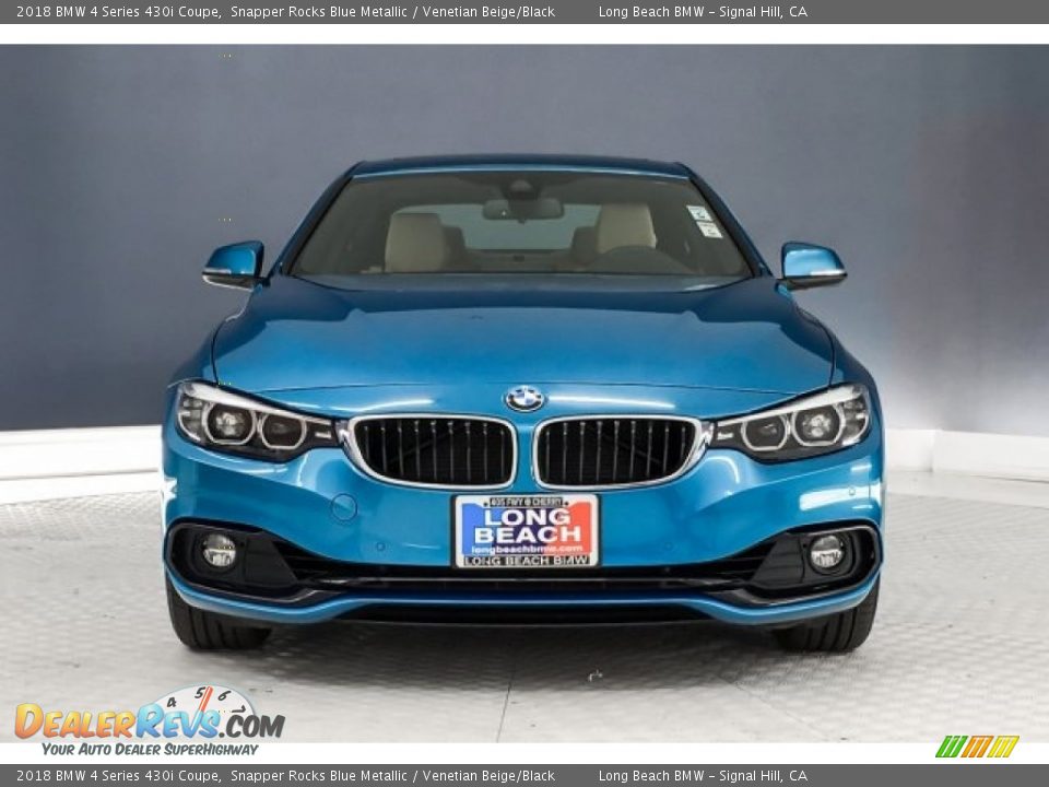2018 BMW 4 Series 430i Coupe Snapper Rocks Blue Metallic / Venetian Beige/Black Photo #2