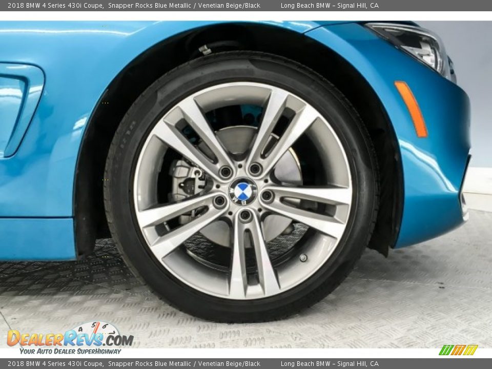 2018 BMW 4 Series 430i Coupe Snapper Rocks Blue Metallic / Venetian Beige/Black Photo #8