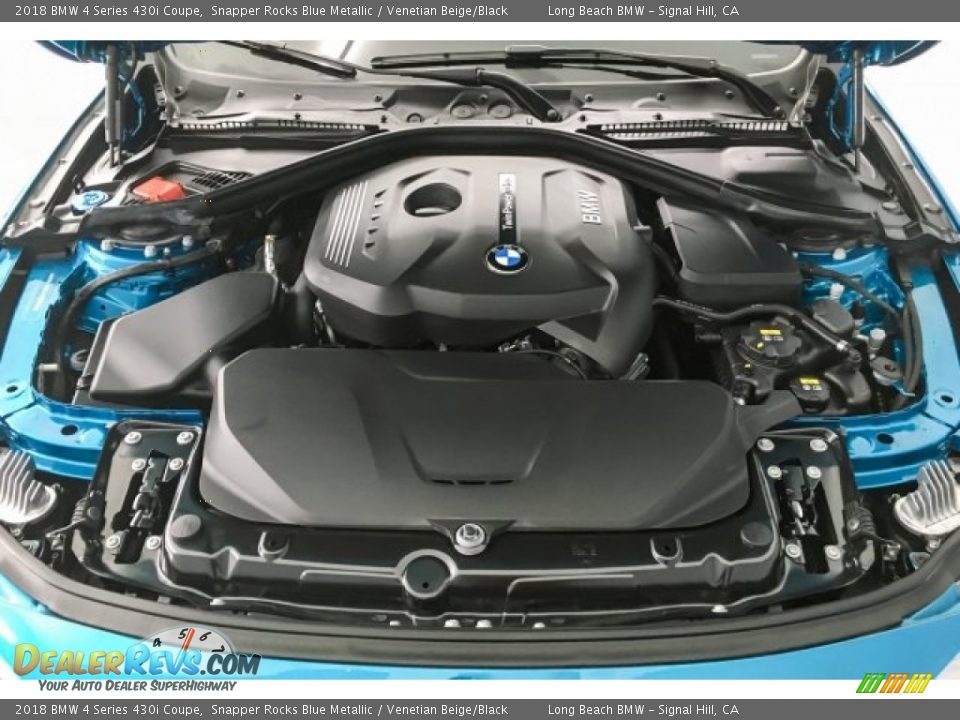 2018 BMW 4 Series 430i Coupe Snapper Rocks Blue Metallic / Venetian Beige/Black Photo #9