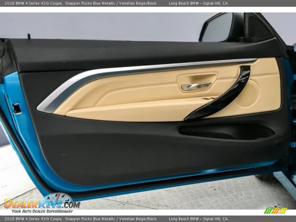 2018 BMW 4 Series 430i Coupe Snapper Rocks Blue Metallic / Venetian Beige/Black Photo #24