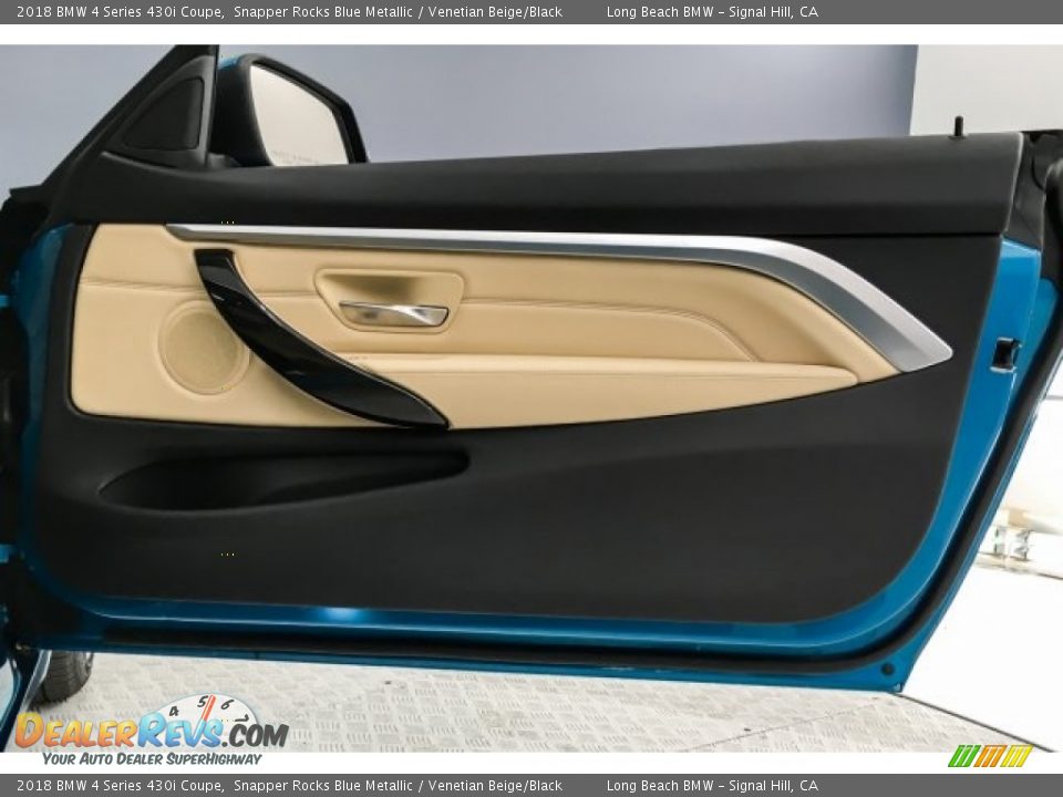 2018 BMW 4 Series 430i Coupe Snapper Rocks Blue Metallic / Venetian Beige/Black Photo #31