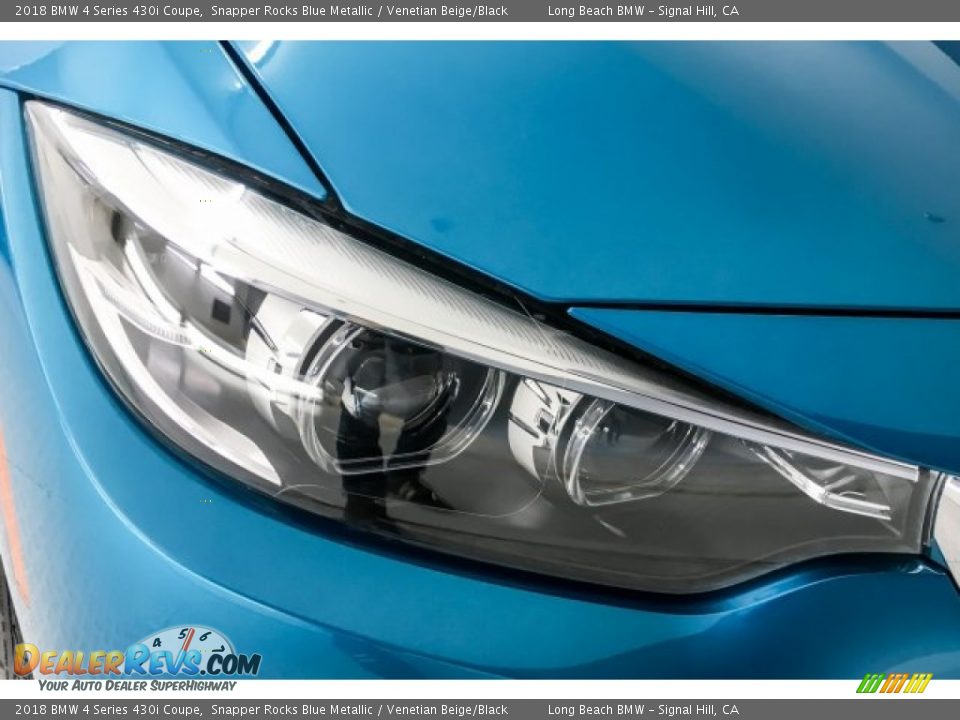 2018 BMW 4 Series 430i Coupe Snapper Rocks Blue Metallic / Venetian Beige/Black Photo #33