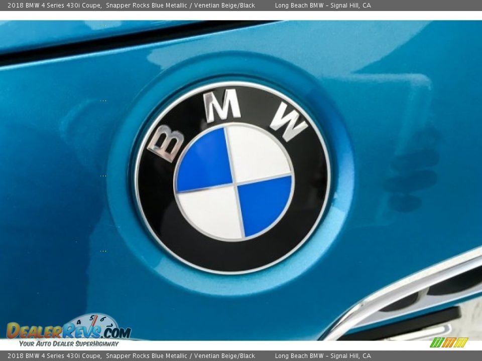 2018 BMW 4 Series 430i Coupe Snapper Rocks Blue Metallic / Venetian Beige/Black Photo #34