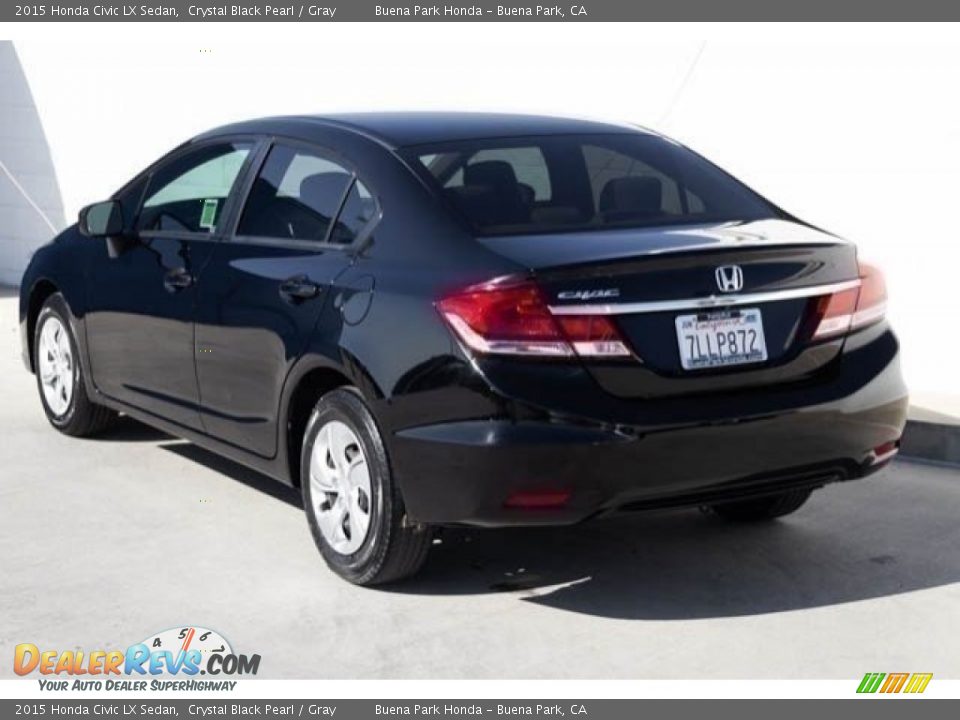 2015 Honda Civic LX Sedan Crystal Black Pearl / Gray Photo #2