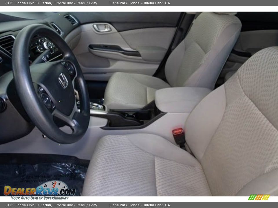 2015 Honda Civic LX Sedan Crystal Black Pearl / Gray Photo #3