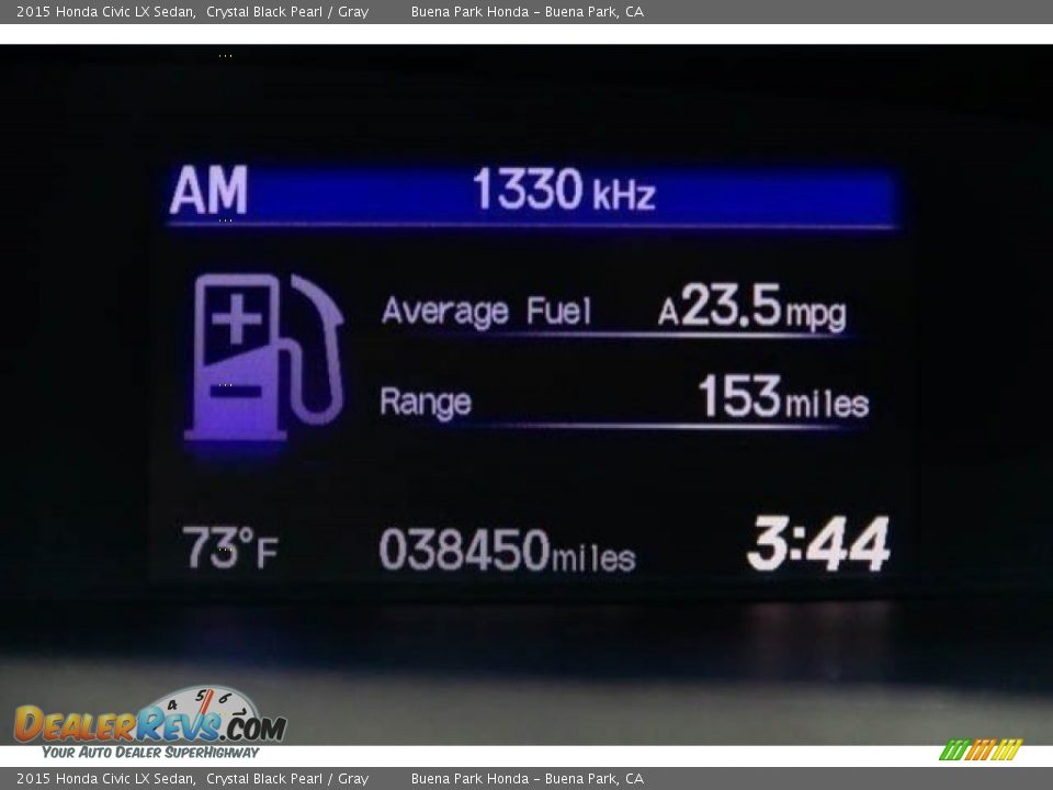 2015 Honda Civic LX Sedan Crystal Black Pearl / Gray Photo #6