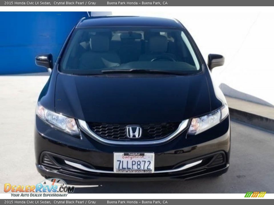 2015 Honda Civic LX Sedan Crystal Black Pearl / Gray Photo #7