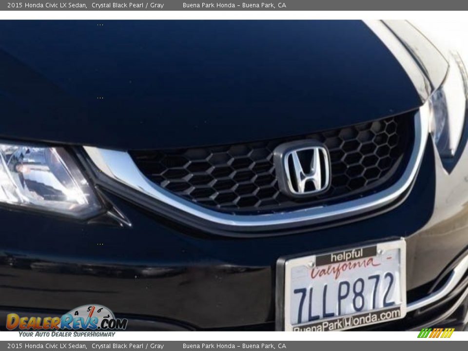 2015 Honda Civic LX Sedan Crystal Black Pearl / Gray Photo #8