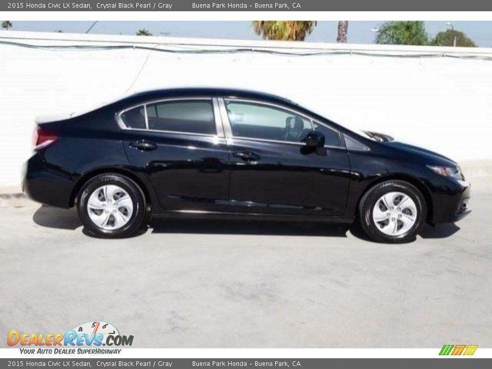 2015 Honda Civic LX Sedan Crystal Black Pearl / Gray Photo #9
