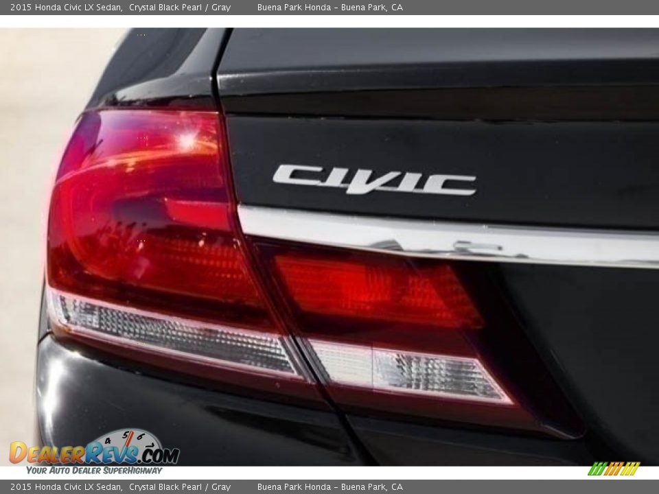 2015 Honda Civic LX Sedan Crystal Black Pearl / Gray Photo #11