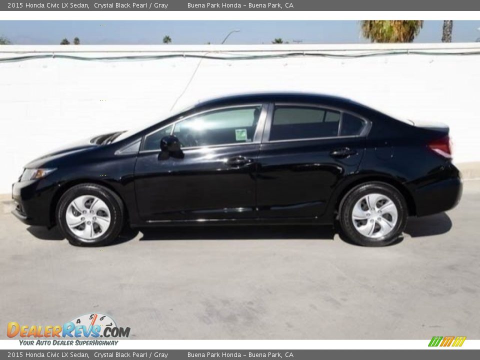 2015 Honda Civic LX Sedan Crystal Black Pearl / Gray Photo #13