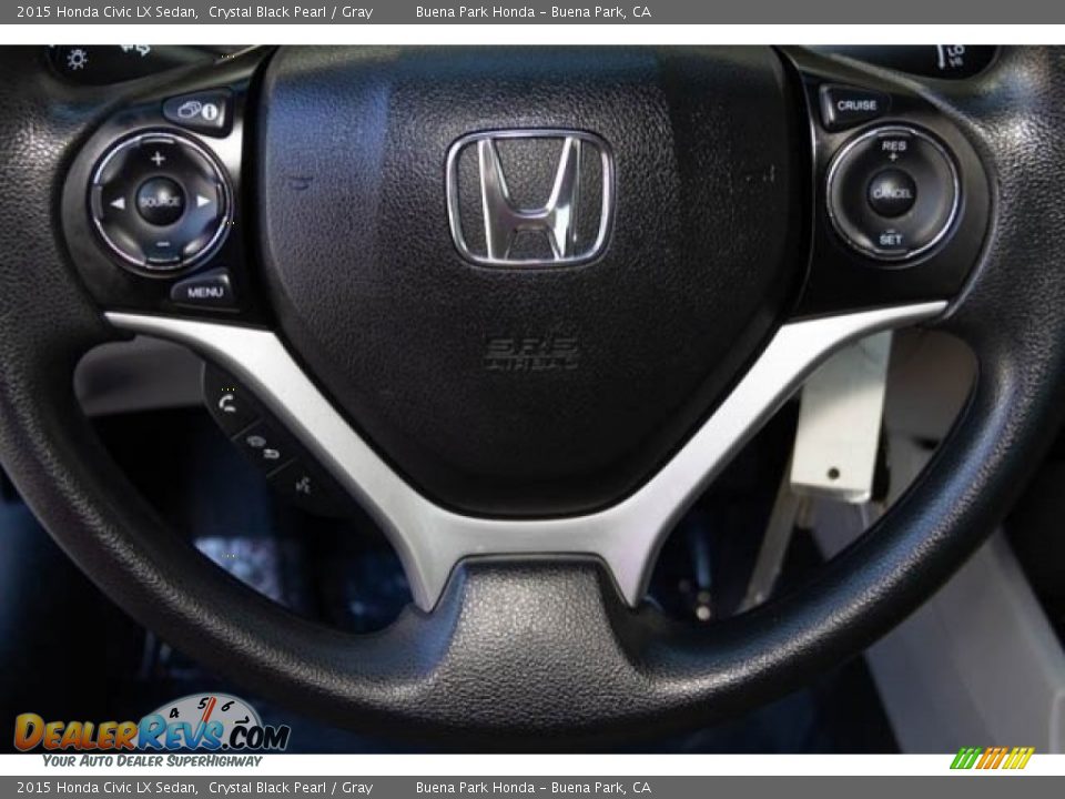 2015 Honda Civic LX Sedan Crystal Black Pearl / Gray Photo #14