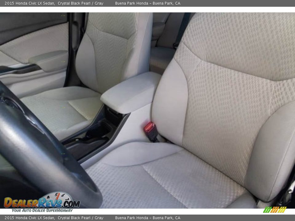 2015 Honda Civic LX Sedan Crystal Black Pearl / Gray Photo #16