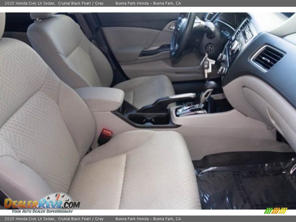 2015 Honda Civic LX Sedan Crystal Black Pearl / Gray Photo #21