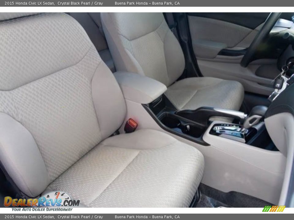 2015 Honda Civic LX Sedan Crystal Black Pearl / Gray Photo #22