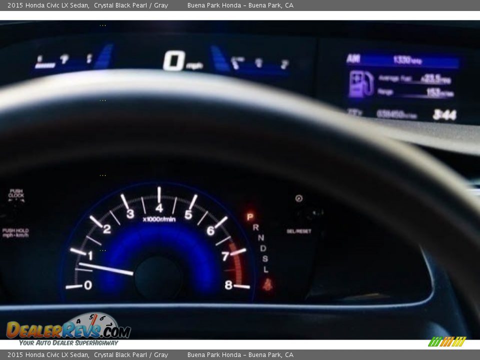 2015 Honda Civic LX Sedan Crystal Black Pearl / Gray Photo #23