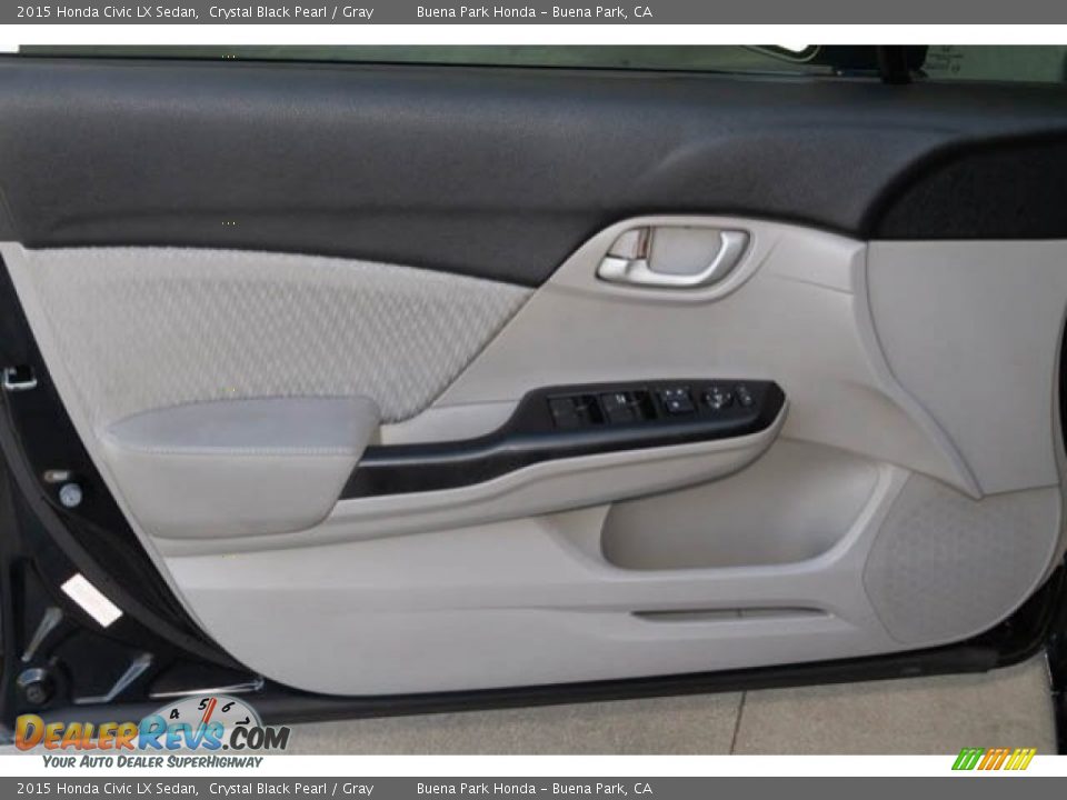 2015 Honda Civic LX Sedan Crystal Black Pearl / Gray Photo #25