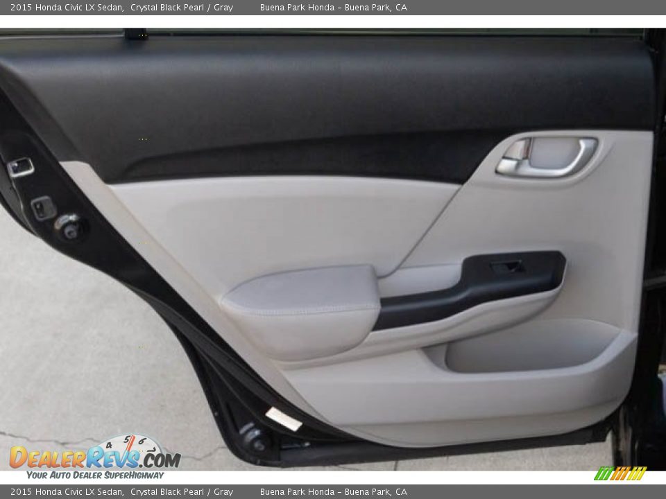 2015 Honda Civic LX Sedan Crystal Black Pearl / Gray Photo #27