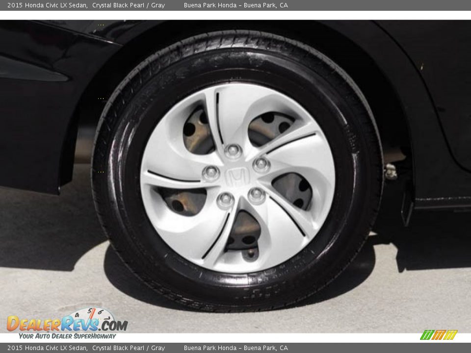2015 Honda Civic LX Sedan Crystal Black Pearl / Gray Photo #31
