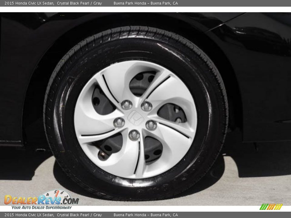 2015 Honda Civic LX Sedan Crystal Black Pearl / Gray Photo #32