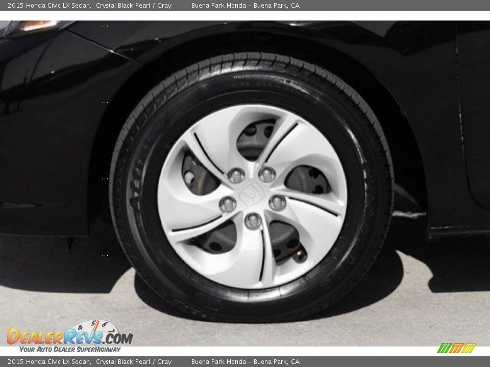 2015 Honda Civic LX Sedan Crystal Black Pearl / Gray Photo #33