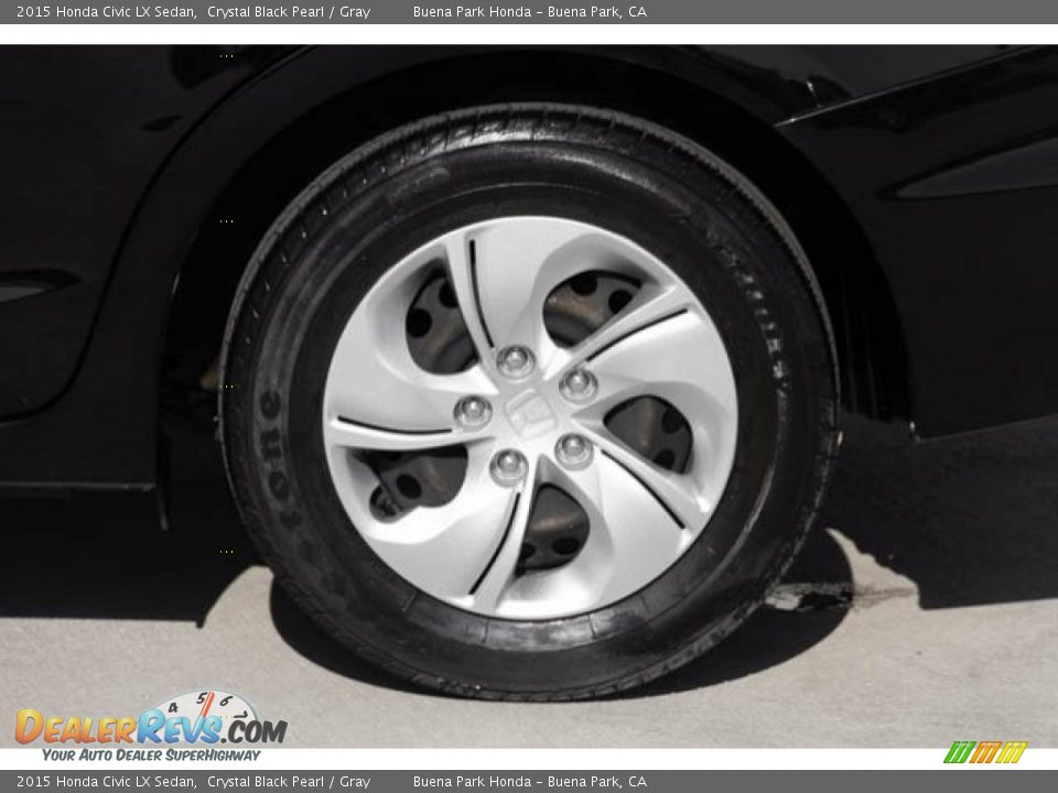 2015 Honda Civic LX Sedan Crystal Black Pearl / Gray Photo #34