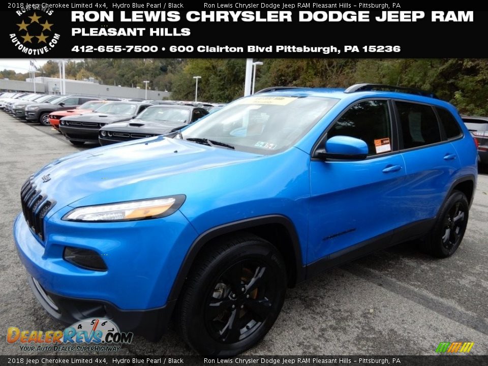 2018 Jeep Cherokee Limited 4x4 Hydro Blue Pearl / Black Photo #1