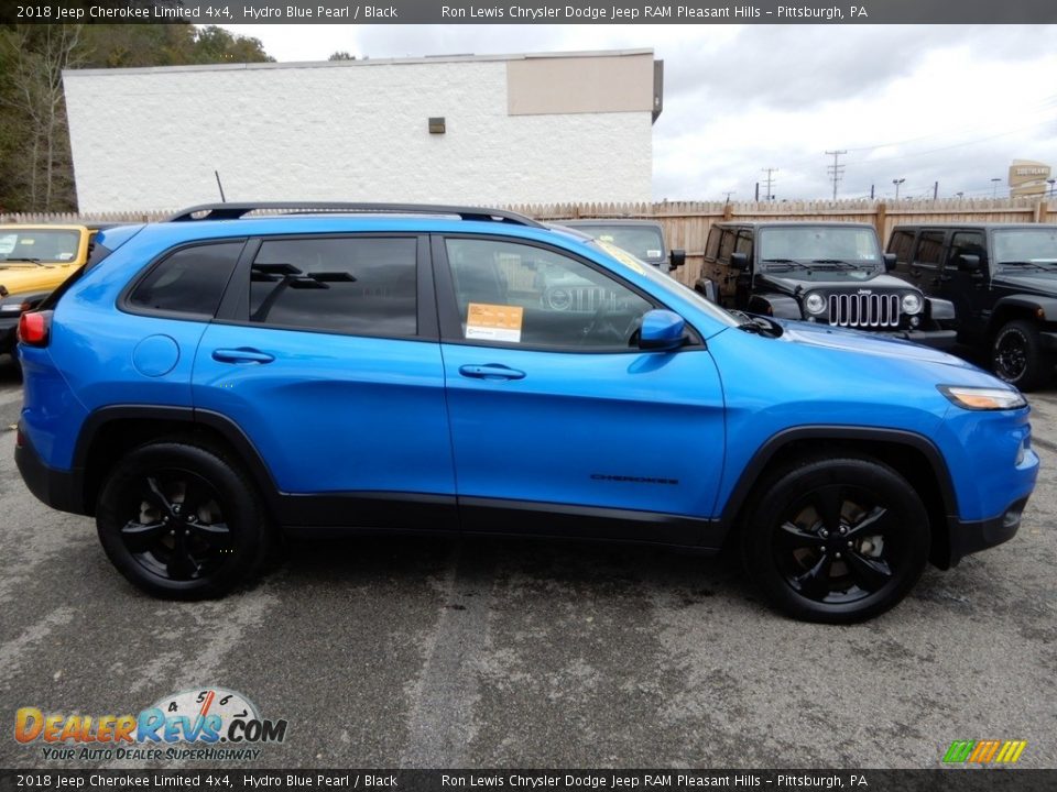 2018 Jeep Cherokee Limited 4x4 Hydro Blue Pearl / Black Photo #7