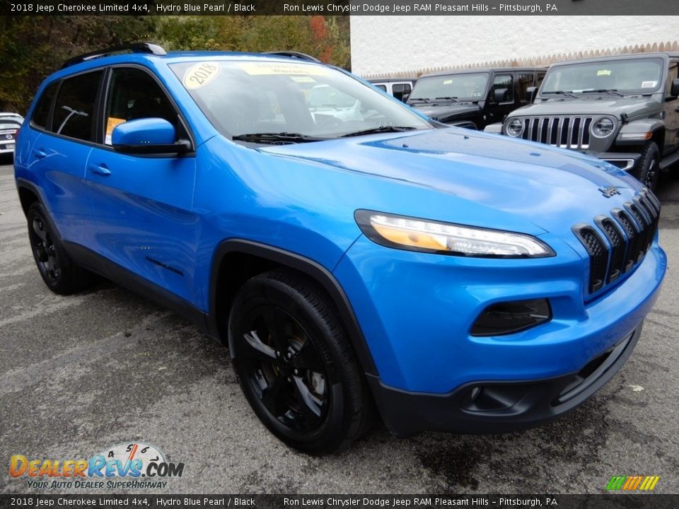 2018 Jeep Cherokee Limited 4x4 Hydro Blue Pearl / Black Photo #8