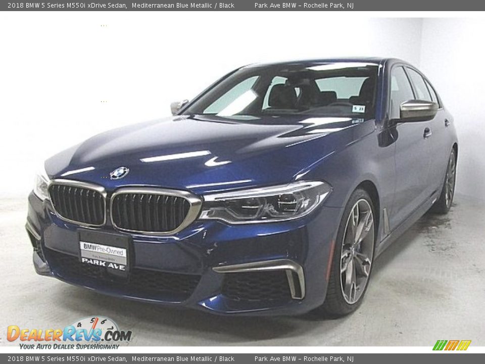 2018 BMW 5 Series M550i xDrive Sedan Mediterranean Blue Metallic / Black Photo #1