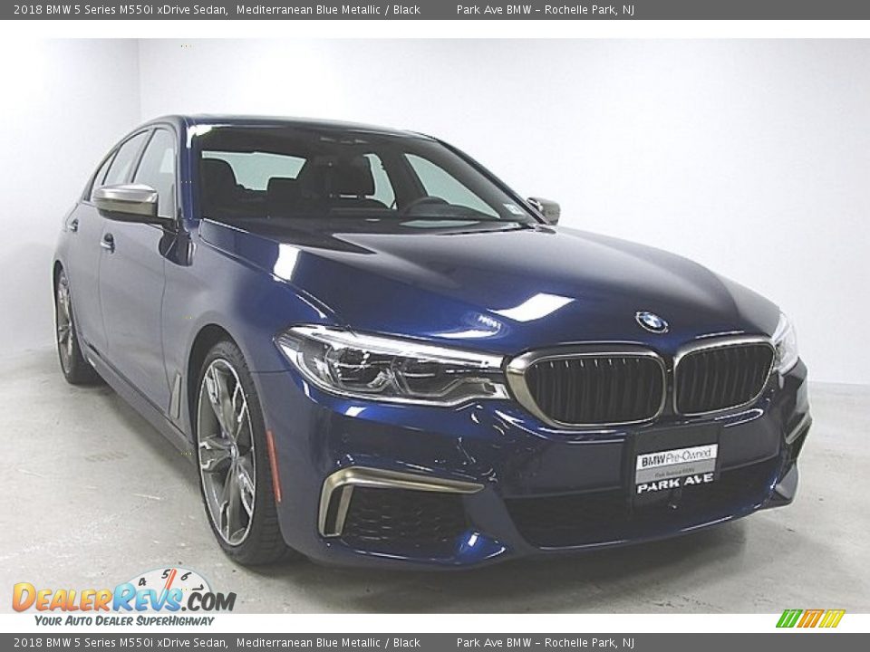 2018 BMW 5 Series M550i xDrive Sedan Mediterranean Blue Metallic / Black Photo #5