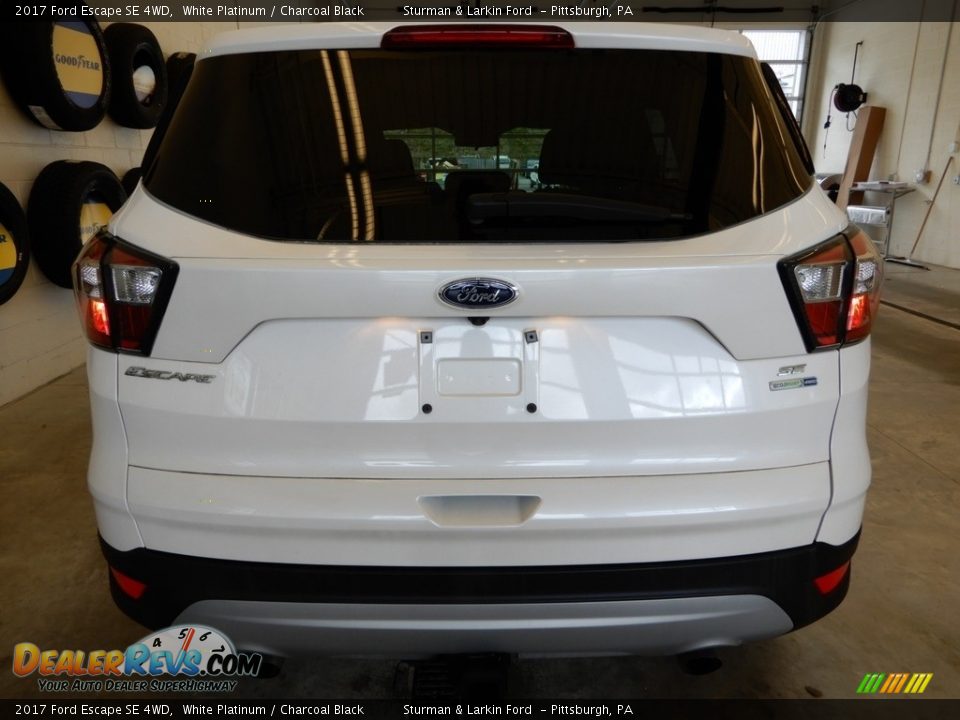 2017 Ford Escape SE 4WD White Platinum / Charcoal Black Photo #4