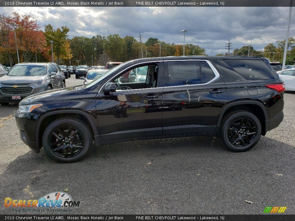 2019 Chevrolet Traverse LS AWD Mosaic Black Metallic / Jet Black Photo #3