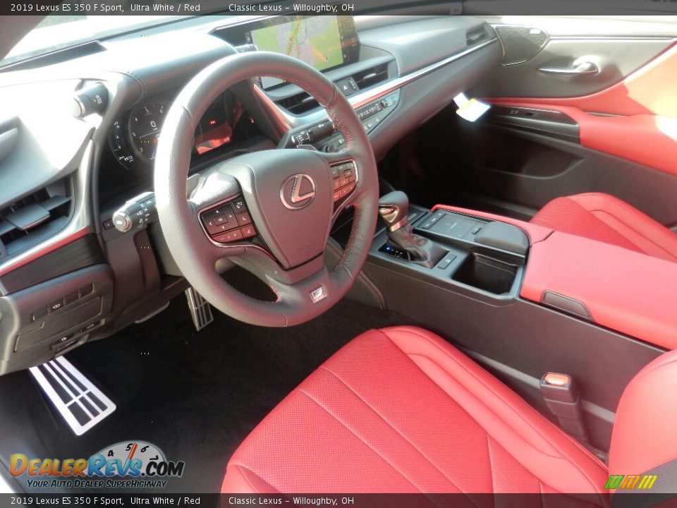 Red Interior - 2019 Lexus ES 350 F Sport Photo #2