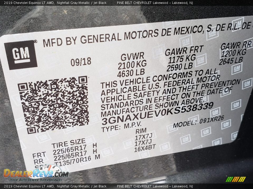 2019 Chevrolet Equinox LT AWD Nightfall Gray Metallic / Jet Black Photo #9