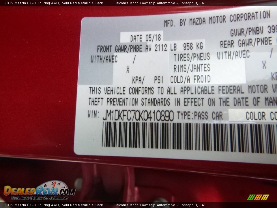 2019 Mazda CX-3 Touring AWD Soul Red Metallic / Black Photo #11