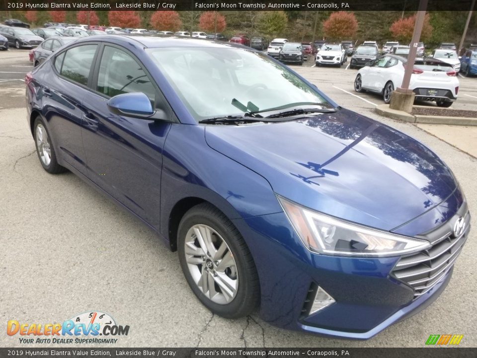 2019 Hyundai Elantra Value Edition Lakeside Blue / Gray Photo #3