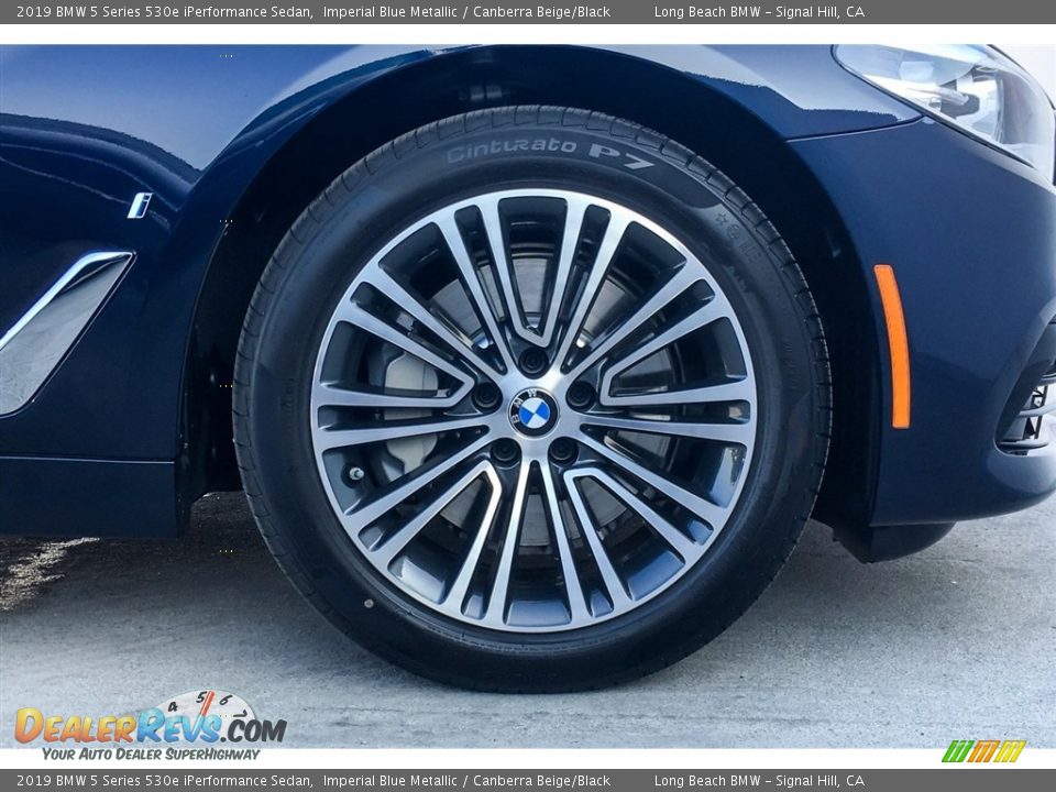 2019 BMW 5 Series 530e iPerformance Sedan Imperial Blue Metallic / Canberra Beige/Black Photo #9